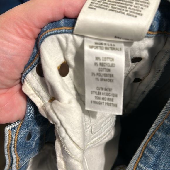 Agolde Toni Pristine Blue Mid Rise Straight Leg Jeans Women’s Size 26 - Picture 11 of 12